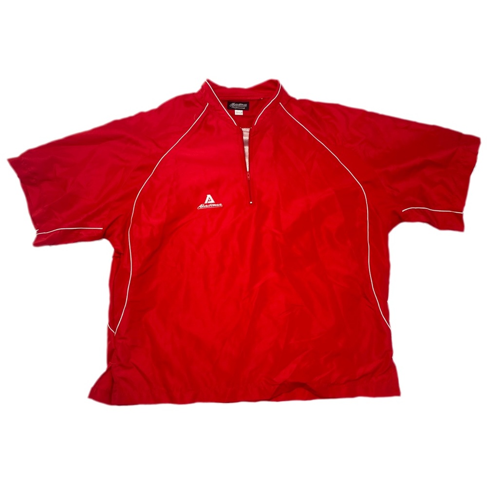VINTAGE Akadema PROFESSIONAL 1/4 ZIP PULLOVER JACKET Size Medium Red POLY LINED